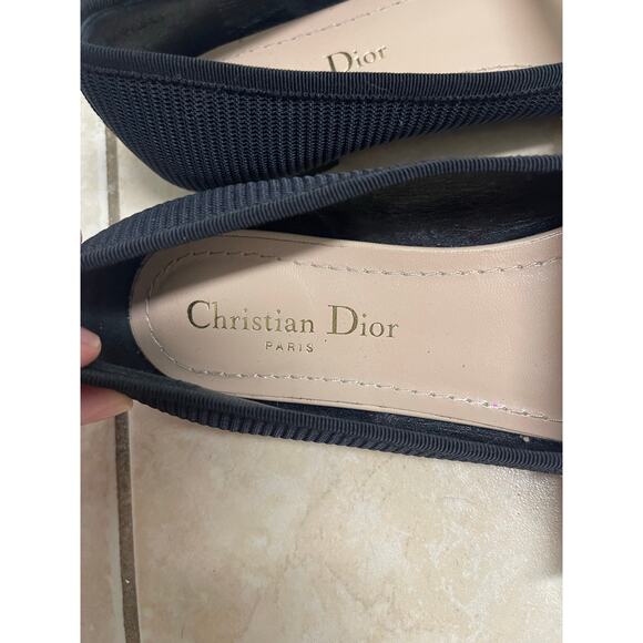 Christian Dior Women's J'Adior Ballet flats black with white bow size 36 1/2 - Picture 10 of 11